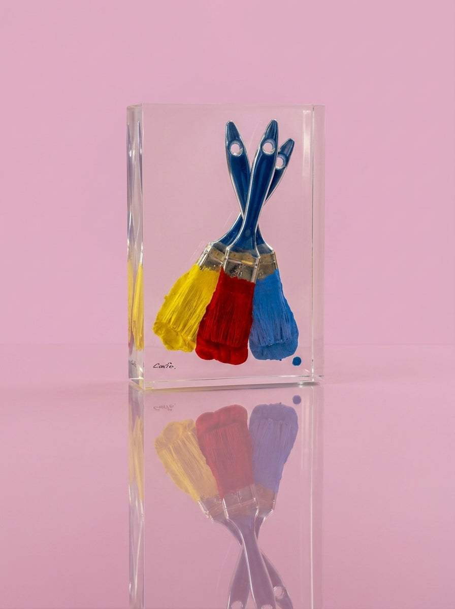 Paintbrush Trapped in Glass