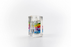 Rainbow coke trapped in a glass
