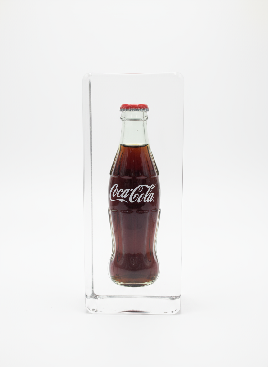 Coke trapped in glass