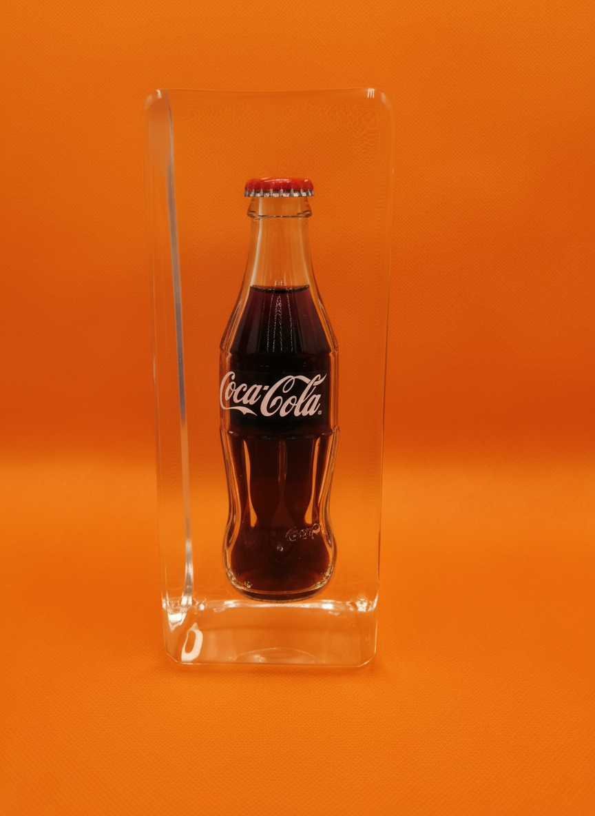 Coke trapped in glass
